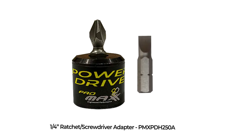 1/4" Drive Hex Driver Adapter With Phillips & Flat Blade Bits 2