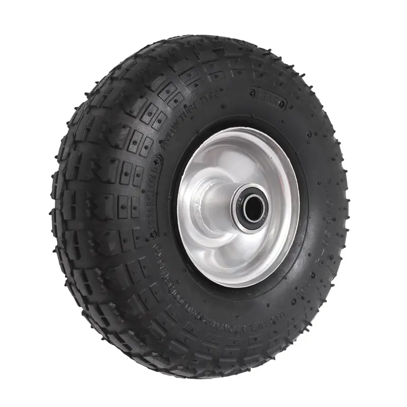 10-Inch Pneumatic Wheel – 4.10/3.50-4, 16Mm Bore, 45Mm Offset, Steel Rim 1