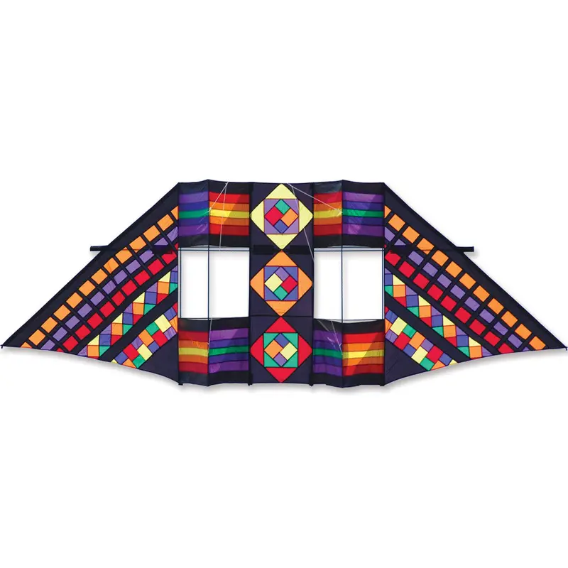 12.5-Foot Mayan Rainbow Swept Wing Double Box Delta Kite 1