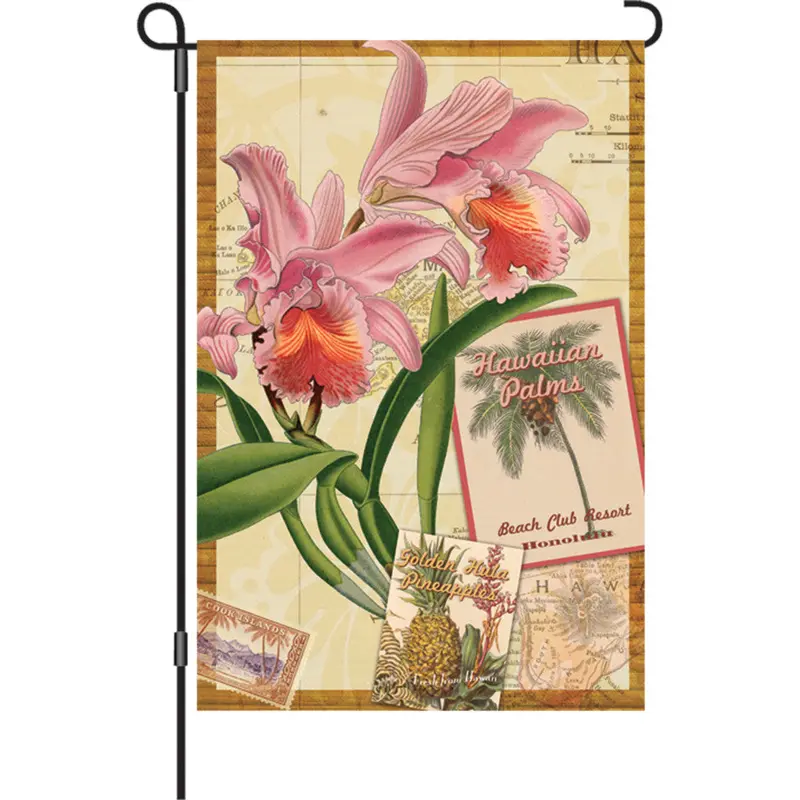 12-Inch Aloha Orchid Tropical Flag 1