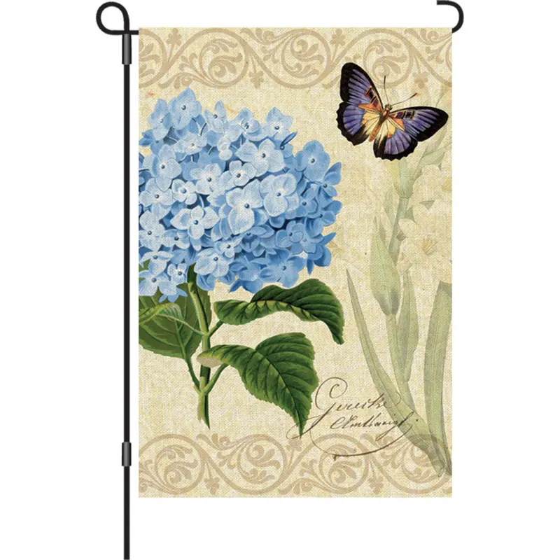 12-Inch Botanical Fresh Blue Garden Flag 1