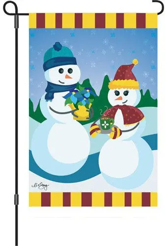 12-Inch Dating On A Snowy Slope Flag 1