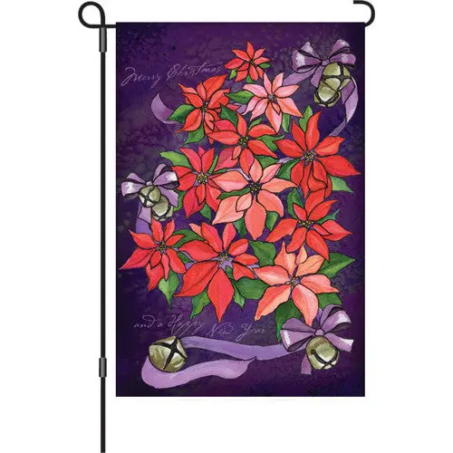 12-Inch Poinsettia Topiary Front Door Flag 1