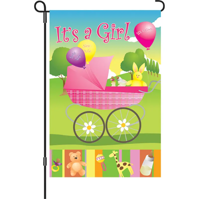 12-Inch Rock-A-Bye Baby Girl Nursery Flag 1