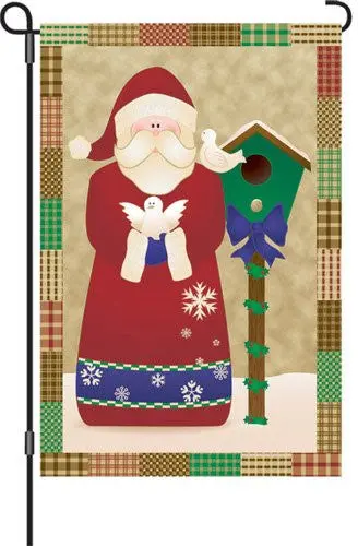 12-Inch Santa'S Doves Christmas Flag 1
