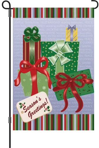 12-Inch Seasons Greetings Festive Flag 1