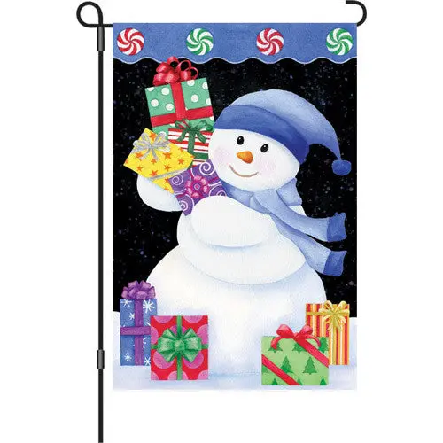 12-Inch Snowman With Presents Winter Flag 1