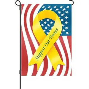 12-Inch Support Our Troops Patriotic Flag 1