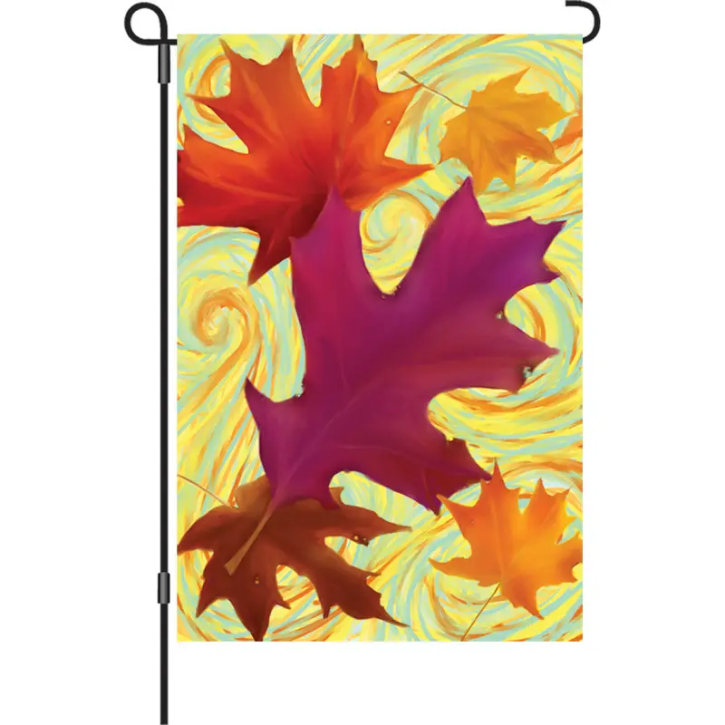 12-Inch Swirling Leaves Autumn Flag 1