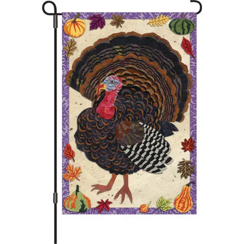 12-Inch Textured Turkey Thanksgiving Flag 1