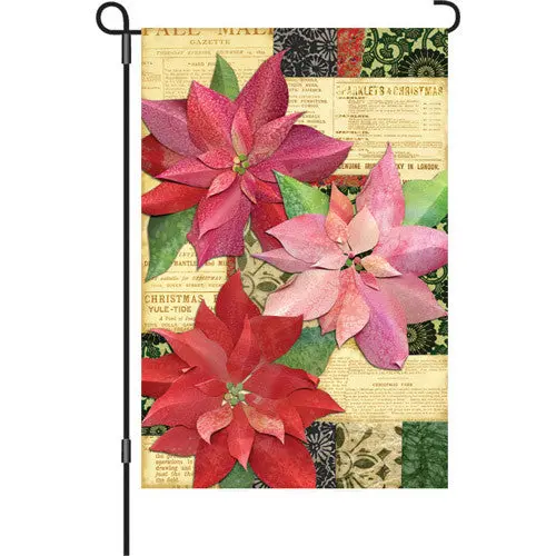 12-Inch Yuletide Poinsettia Christmas Flag 1