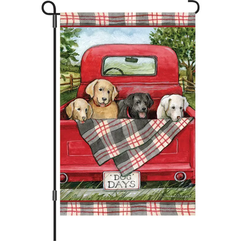 13-Inch Elite Oversized Garden Flag – Dog Days Truck Artwork 1