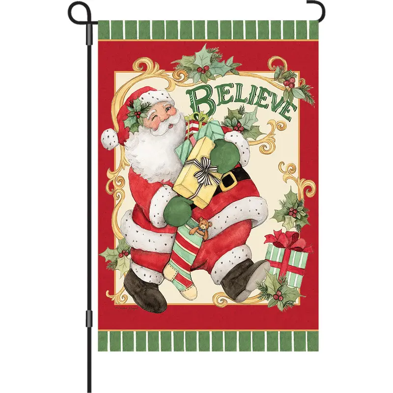 13-Inch Elite Oversized Garden Flag – Retro Santa Holiday Design 1