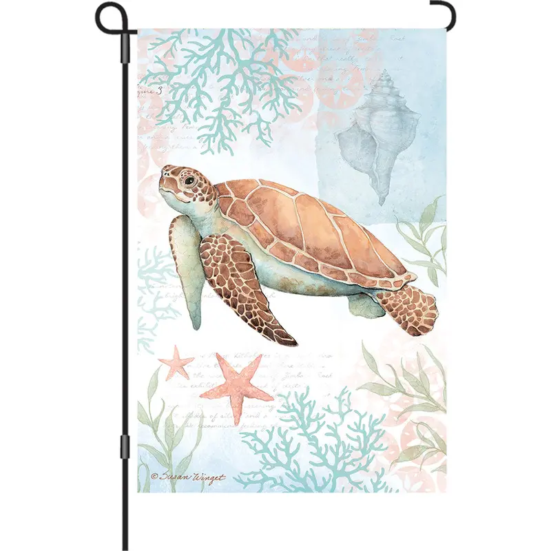 13-Inch Elite Oversized Garden Flag – Sea Turtle Artwork 1
