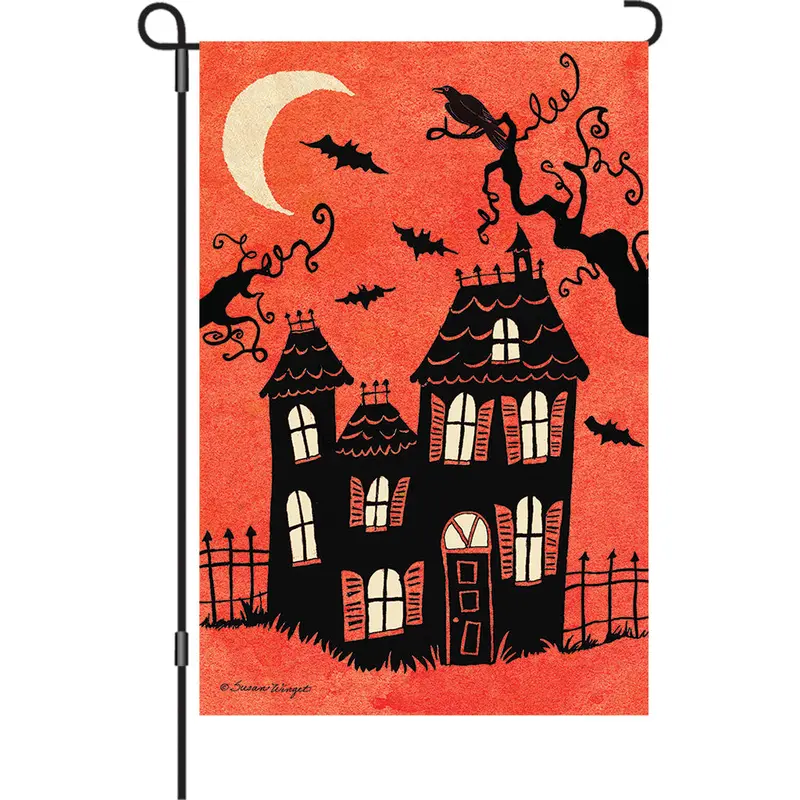 13-Inch Elite Oversized Garden Flag – Spooky Haunted House Theme 1