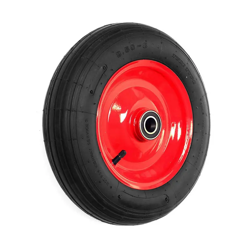 14-Inch Pneumatic Wheelbarrow Wheel – 3.50-8, Steel Rim, 25Mm Axle Bore 1
