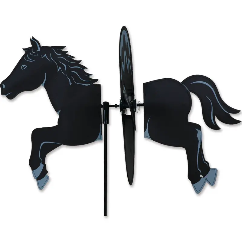 18-Inch Black Horse Petite Spinner Yard Art 1