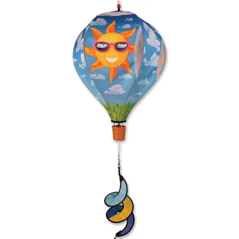19-Inch Pop-Open Hot Air Balloon Kite – Radiant Sun Motif 1