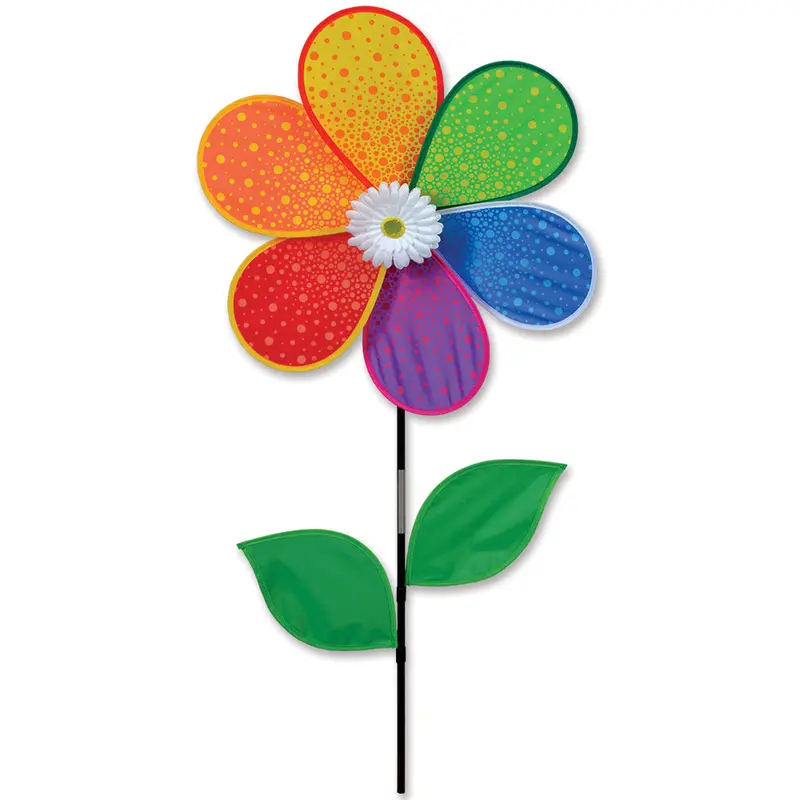 19-Inch White Daisy Spinning Lawn Ornament – Bold Innovations Garden Accessory 1