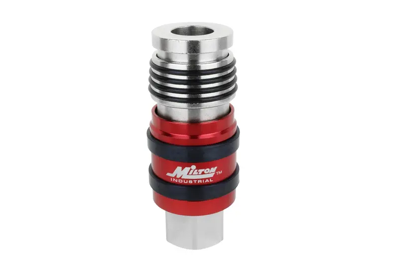 2-In-1 Patented Safety Exhaust Coupler – 1/2" Female Npt × 1/2" Flow Body 1
