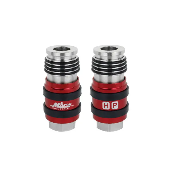 2-In-1 Patented Safety Exhaust Coupler – 3/8" Female Npt × 3/8" Flow Body 1