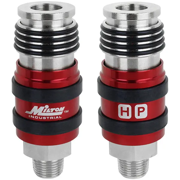 2-In-1 Patented Safety Exhaust Coupler – 3/8" Male Npt × 3/8" Flow Body 1