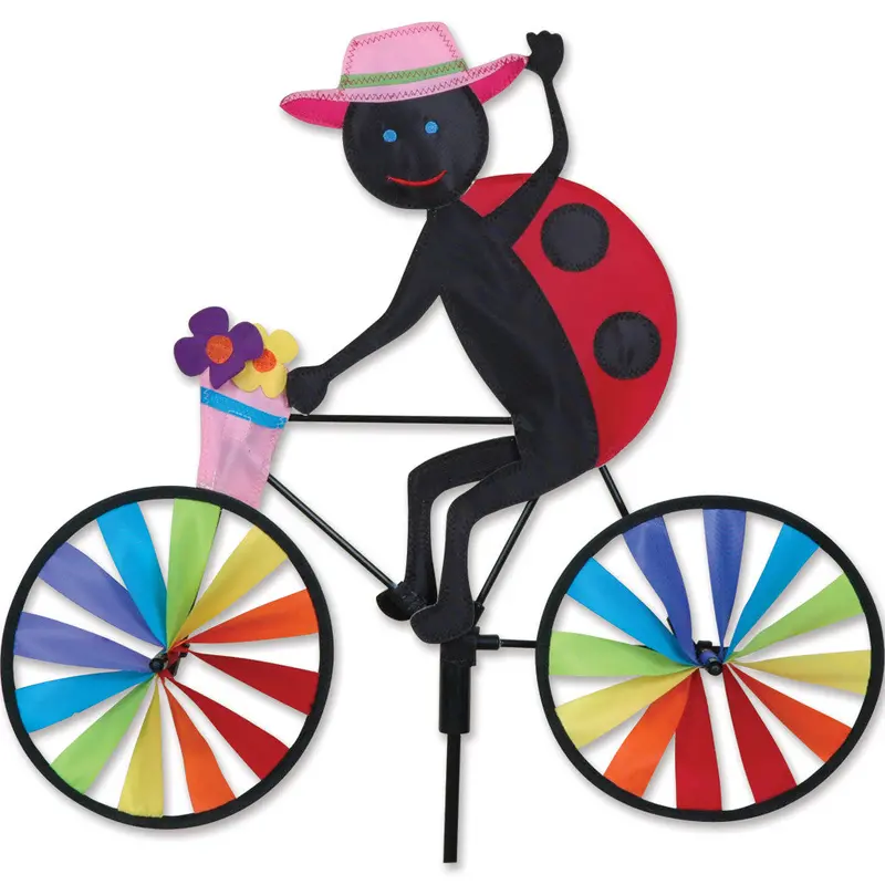 20-Inch Ladybug Bike Wheel Spinner – Vibrant Lawn Decor 1