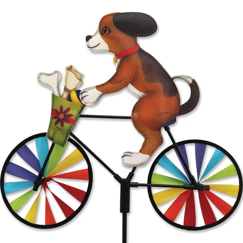 20-Inch Puppy-Themed Bike Wheel Spinner – Garden Accent 1