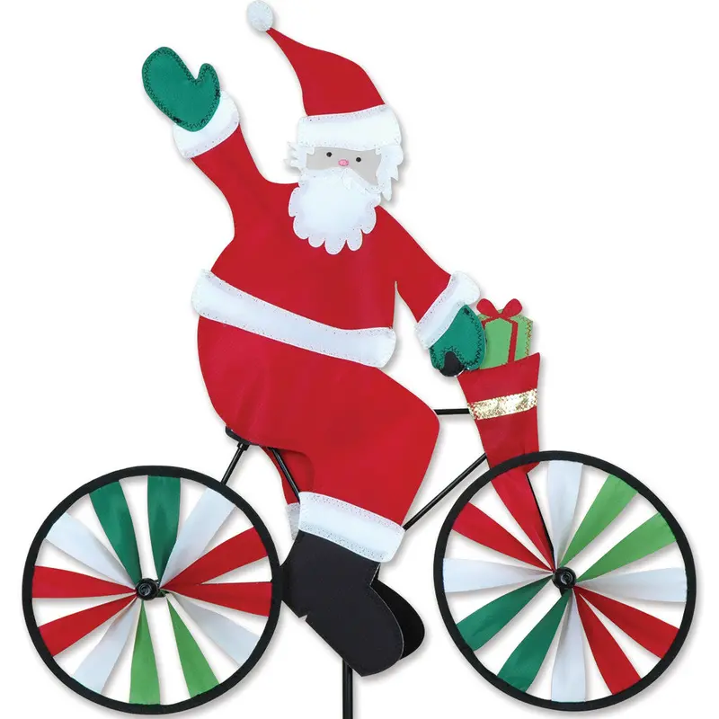20-Inch Santa Bike Wind Spinner – Festive Holiday Outdoor Decor 1