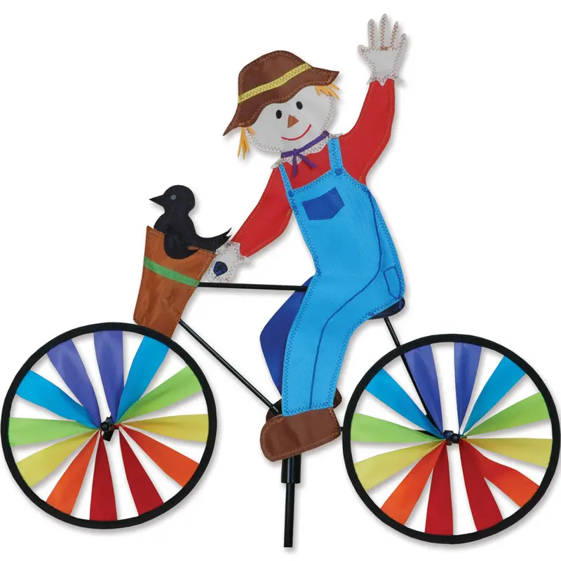 20-Inch Scarecrow Bicycle Wind Spinner – Farm-Fresh Garden Accent 1