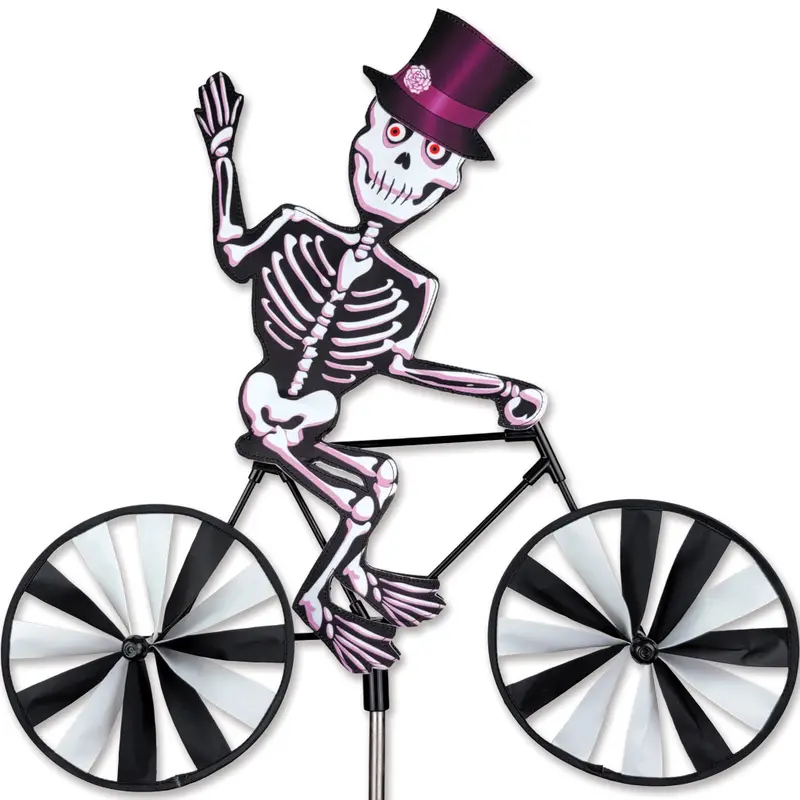 20-Inch Skeleton Bike Wind Spinner – Spooky Season Yard Decor 1