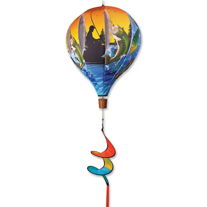22-Inch Pop-Open Hot Air Balloon Kite: Bass Fishing Theme 1