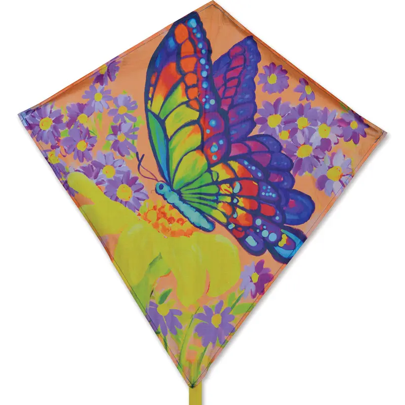 25-Inch Diamond Kite – Butterfly And Wildflower Design 1
