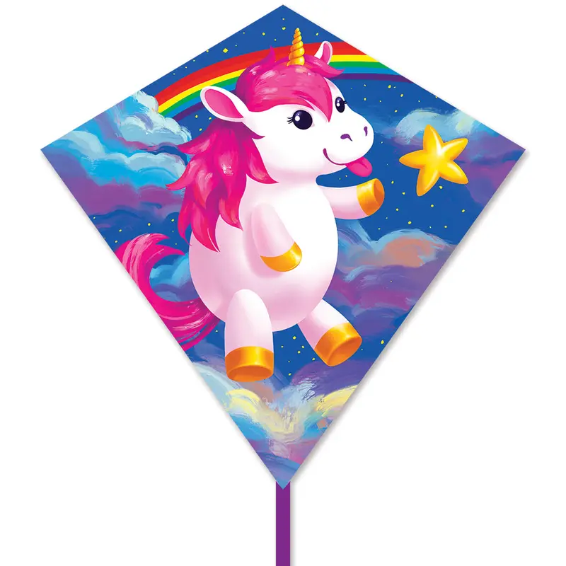 25-Inch Diamond Kite – Chonky Unicorn Illustration 1