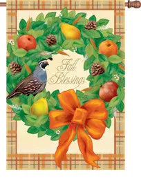 28-Inch Fall Blessings Harvest Season Flag 1