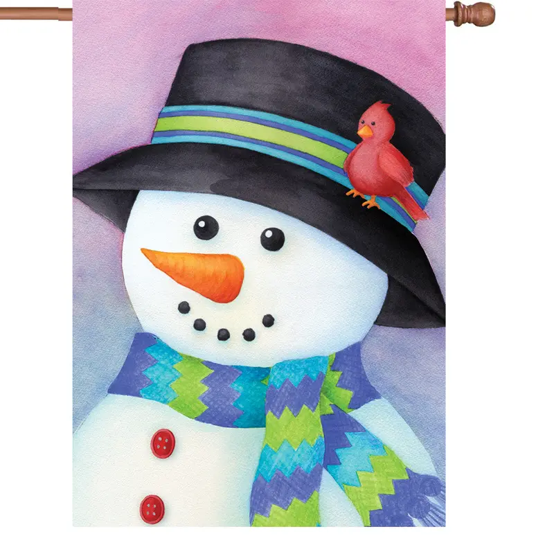 28-Inch Friendly Snowman Flag 1