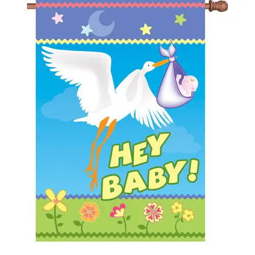 28-Inch Here Comes My Baby Welcome Flag 1