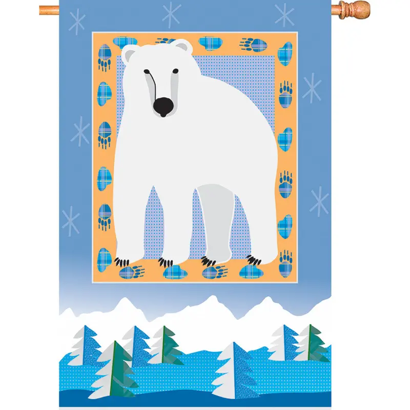 28-Inch Polar Bear Mountain Garden Flag 1