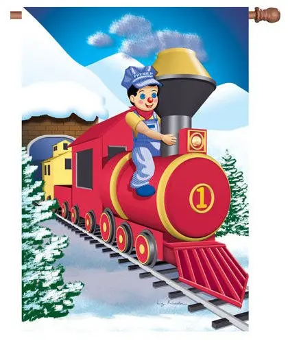 28-Inch Polar Express Holiday Flag 1