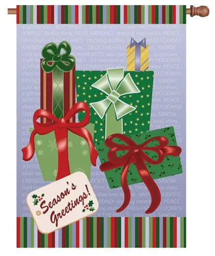 28-Inch Seasons Greetings Holiday Flag 1