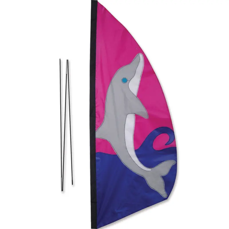 3.5-Foot Recumbent Bike Feather Banner – Dolphin Theme 1