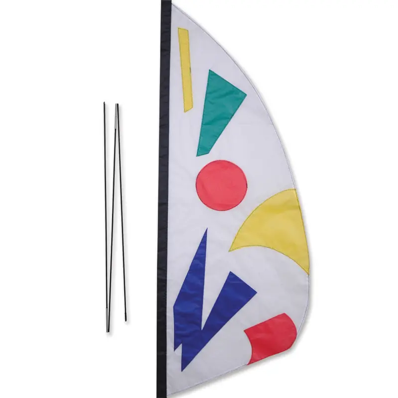 3.5-Foot Recumbent Bike Feather Banner – Rainbow Jazz Pattern 1