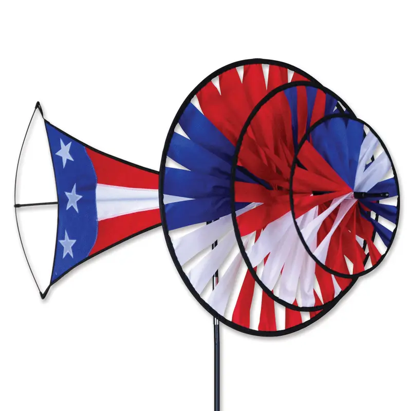 46-Inch Patriotic Triple Spinner Lawn Decoration 1