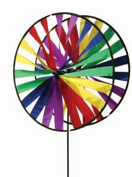 48 Inch Twin Wheel Spinner – Dual-Ring Outdoor Wind Art 1