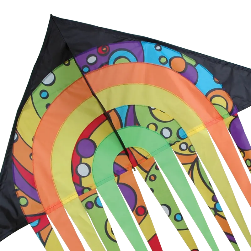 56-Inch Rainbow Orbit Stream Delta Kite – Dynamic Color Motion 1