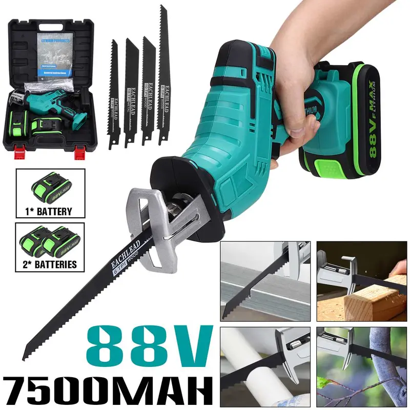 88V Cordless Reciprocating Saw – Portable Rechargeable Saber Saw For Wood And Metal Cutting 1
