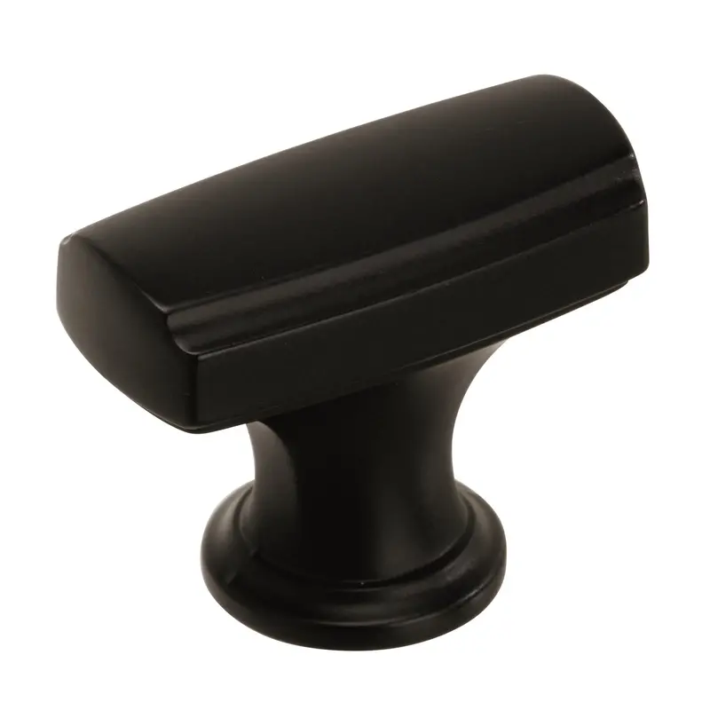 Amerock Highland Ridge Knob – Matte Black Cabinet Hardware 1