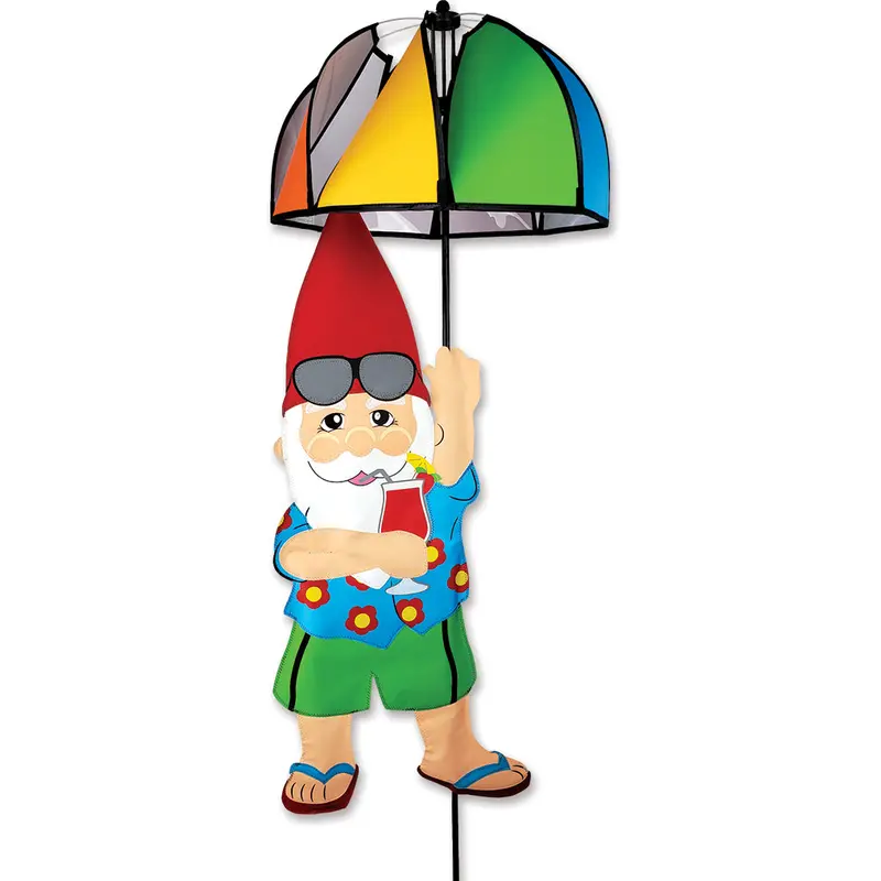 Beach Gnome Umbrella-Mounted Spinner Decor 1