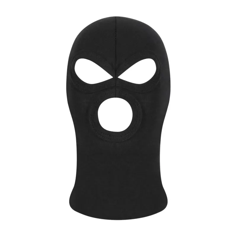 Black Cotton Balaclava – One Size, Triple-Opening, Washable Sas Tactical Design For Winter Sports, Airsoft & Costumes 1