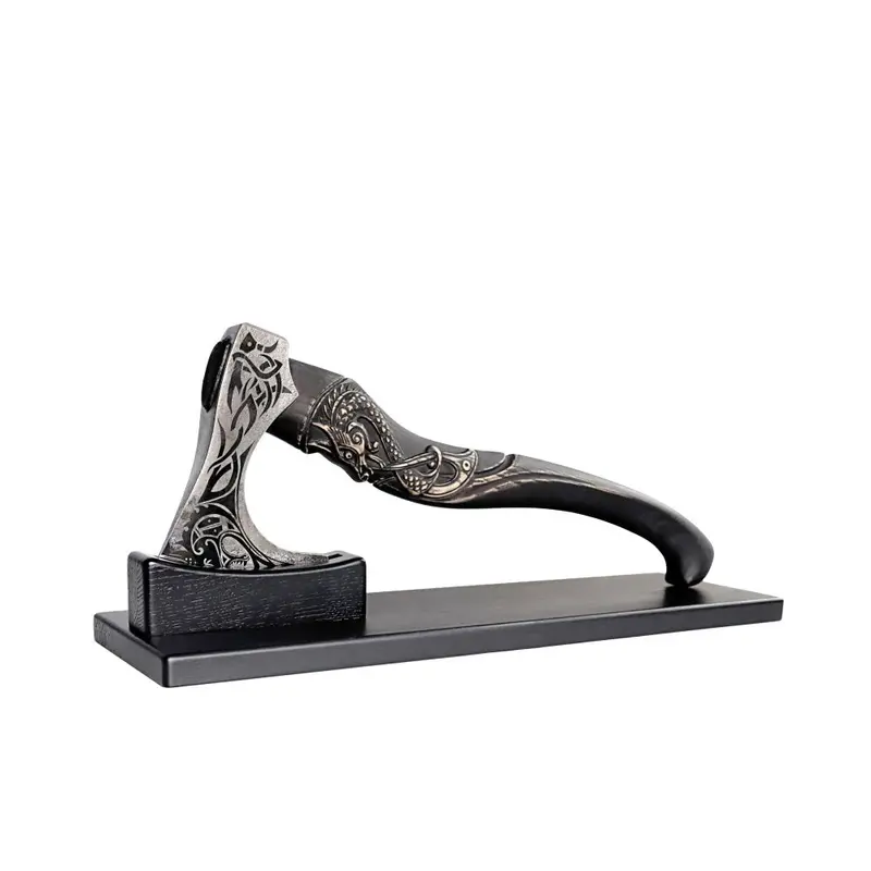 Black Wooden Axe Display Stand – 20.5-Inch Elegant Mount 1